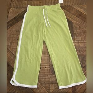 Soffe Lime Green Track Pants with White Trim